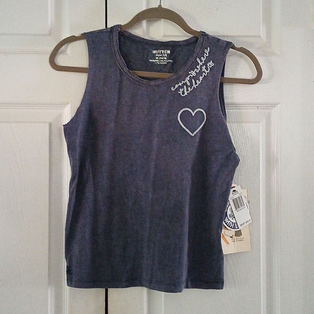 Butter Vintage Camping is Where the Heart is tank top  Sz XL (14/16) NWT